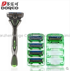 China 6 Blades Dorco razor for shaving , Pace 6 blue lubricating strip Razor Cartridges supplier
