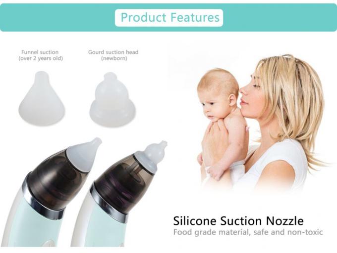 Electric Automatic Nose Cleaner Baby Nasal Aspirator 2 Sizes of Silicone Tips