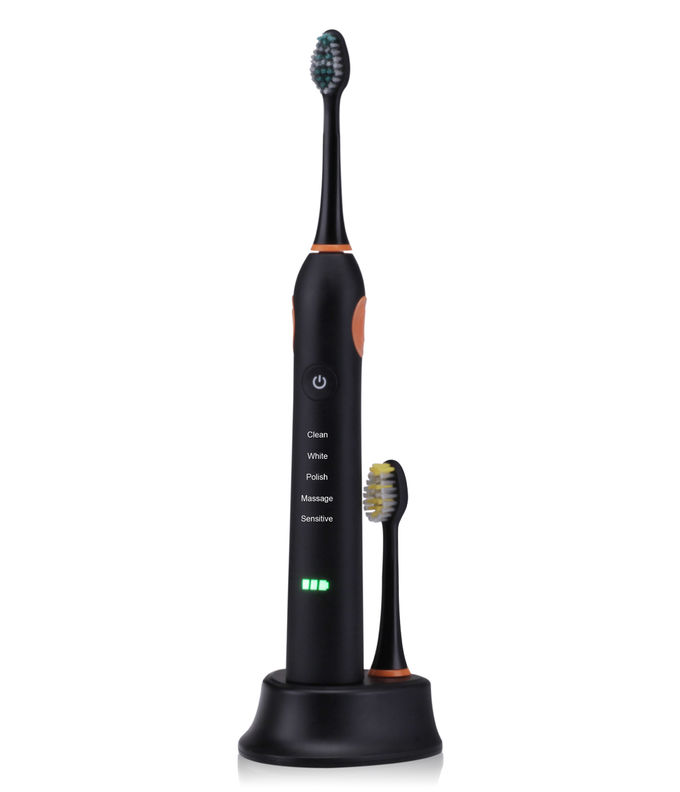 Recharable electric sonic toothbrush with timer function in black or white color