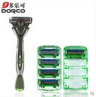China 6 Blades Dorco razor for shaving , Pace 6 blue lubricating strip Razor Cartridges factory